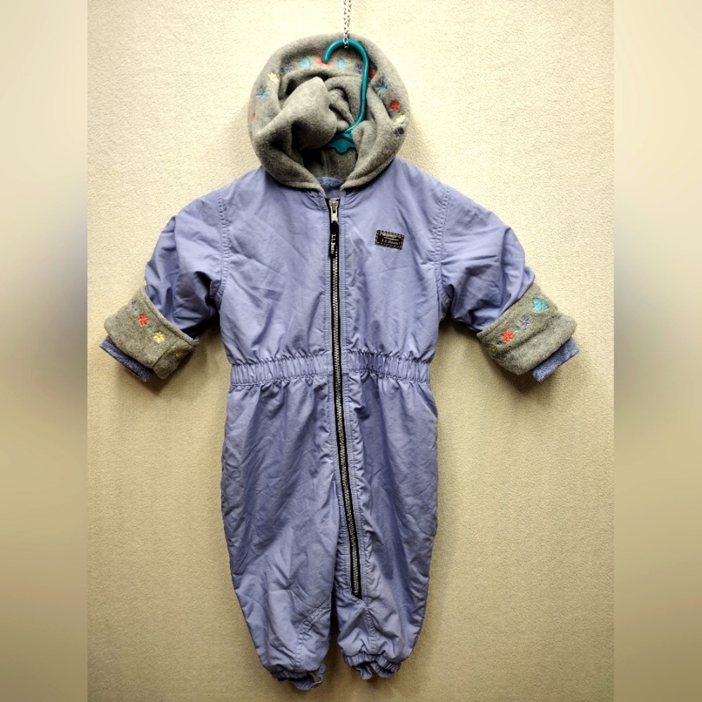 LL Bean Purple Snowsuit Hooded For Toddlers/Girls 18 Months/D63